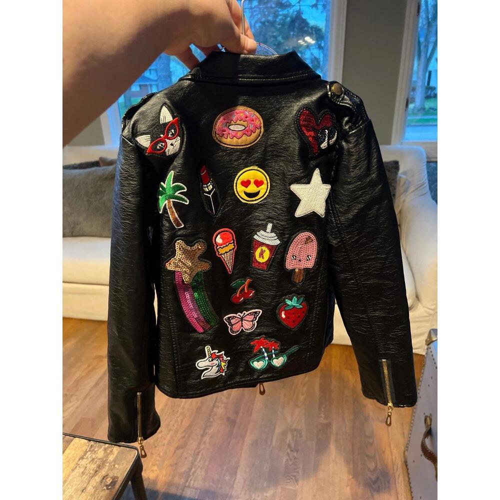 Lola & the boys ALL ABOUT THE PATCH VEGAN LEATHER JACKET 12